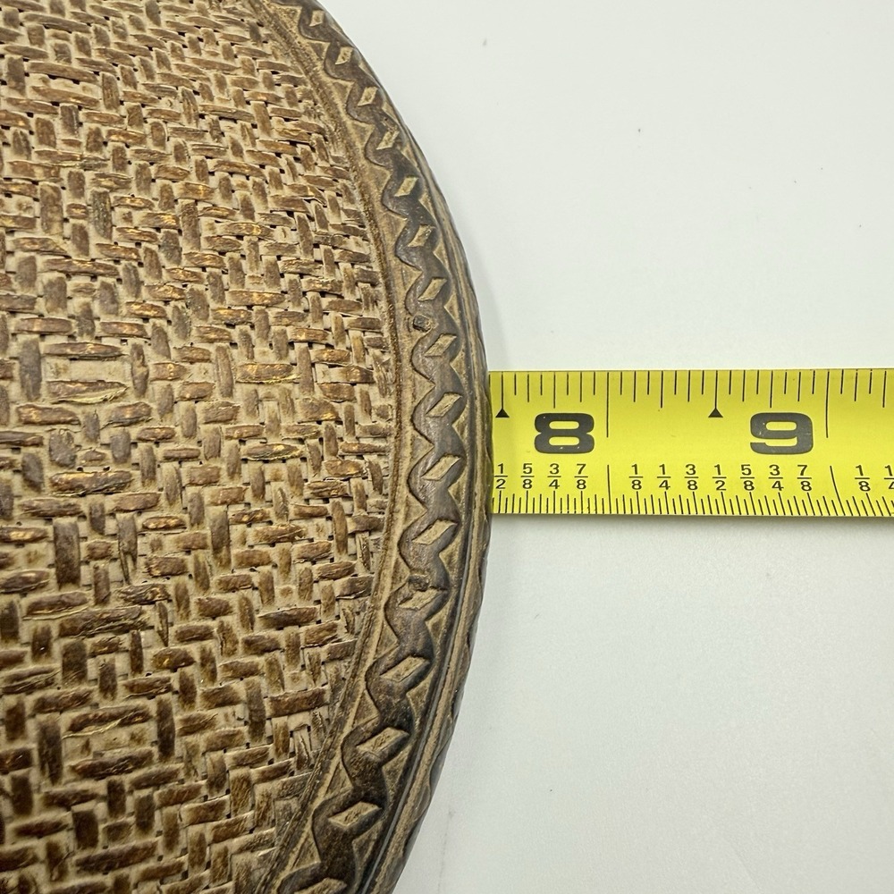 Vintage Bird Finial Lid Boho Woven Look Decorative Cover 7.5 Inch - Picture 12 of 12